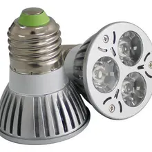 10 шт./лот высокая яркость 9 Вт(3x3 W) E27 теплый белый/белый затемнения округлость светодиодный направленный свет лампы