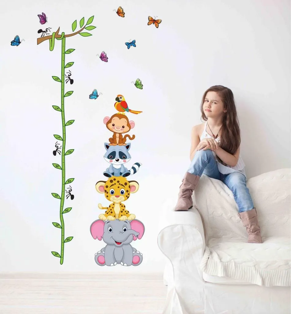 Животные Ростомер съемные наклейки на стену для детей детский Декор слон Леопард