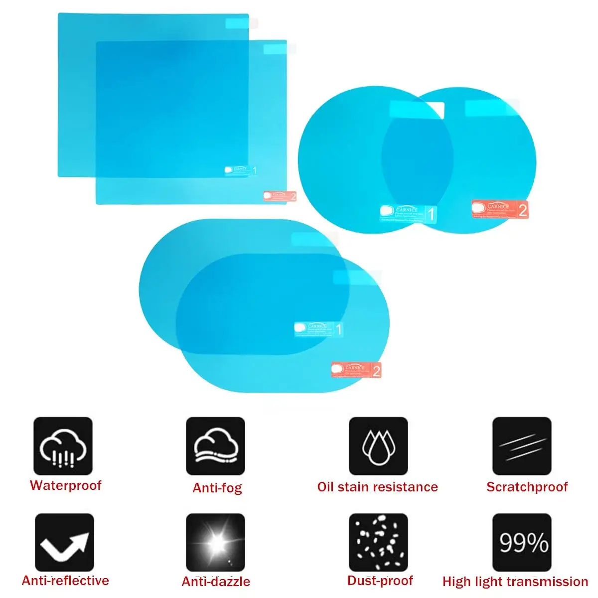 3 размера 2 шт. Автомобильное зеркало заднего вида защитная пленка анти-туман непромокаемое окно зеркало заднего вида защитная пленка аксессуары комплект
