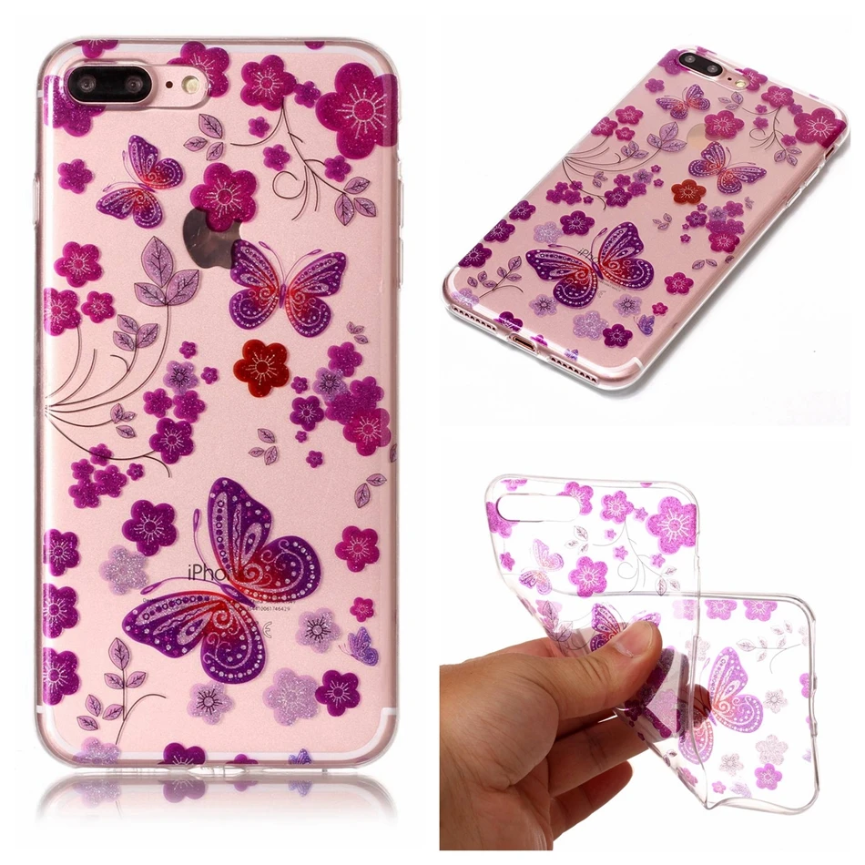 for apple iphone 5g 5s SE 6 6S plus 7 case Flash Glitter Silicone Bling PUG back Transparent phone Cover for iphone 7 plus Coque (12)