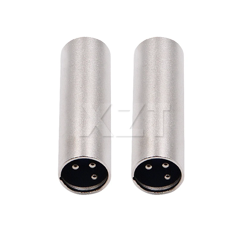 3 Pin XLR Plug Nickel Plated Coupler Male Gender Changer Audio Microphone DJ Adapter