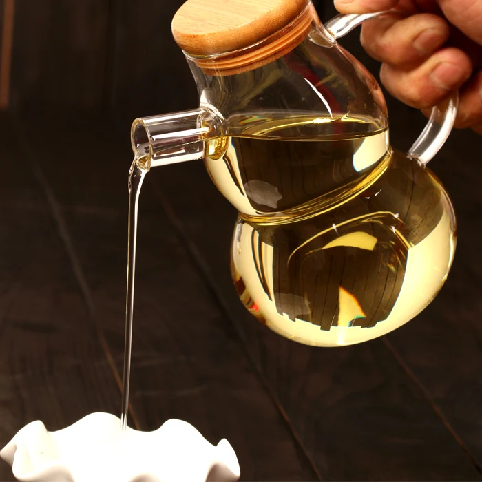 Lead free Glass Oil Can Kitchen Turn Oiler Leak proof Lecythus Sesame Oil Bottle Kitchen Supplies