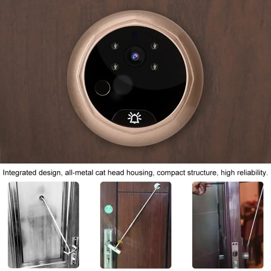 

4.3 inch Smart Doorbell 1MP HD Cat Eye Camera Monitor Video Doorbell Kit Recording Night Vision Smart Door Bell 50HZ/60HZ