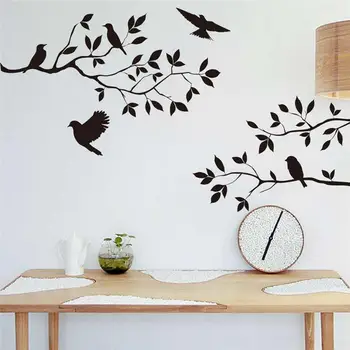 

free shipping black tree branch wall stickers wall stickers of birds or home decor wall art decor