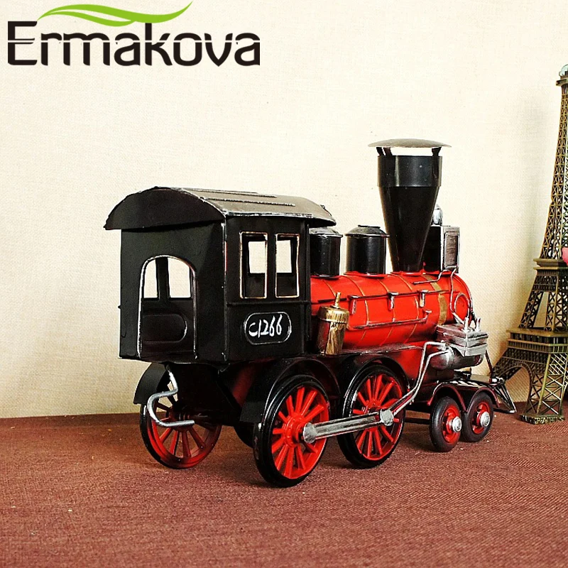 ERMAKOVA 40 см Ретро поезд двигатель Паровая фигурка винтажная классическая модель