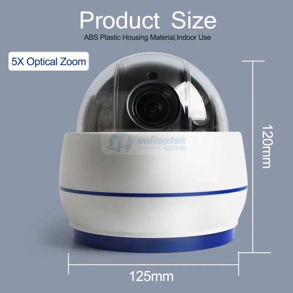 Беспроводная скоростная купольная PTZ ip-камера Wifi HD 1080P 2MP с автофокусом 5X Zoom 2,7-13,5 мм внутренняя аудио sd-карта IR Night Onvif P2P