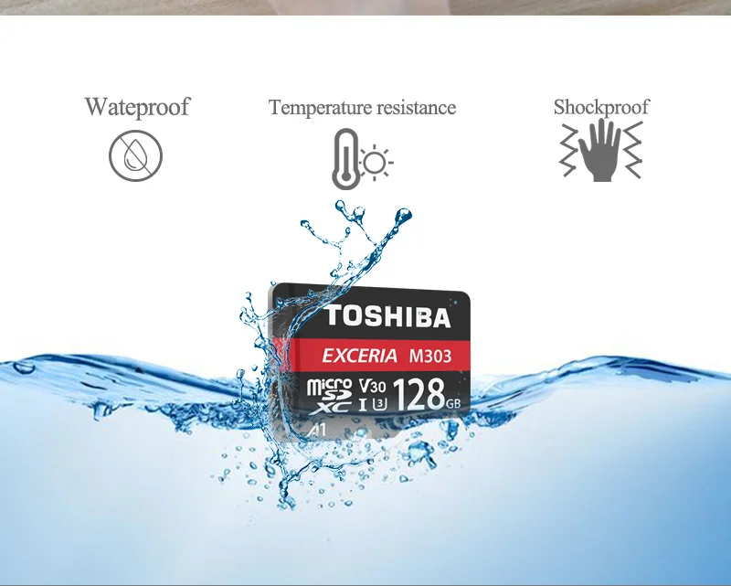 TOSHIBA EXCERIA TF Card M303 64GB 128GB 256GB U3 V30 C10 4K Micro SD Card Full HD Memory Card 98MB/s A1 SDXC UHS-I Flash Card