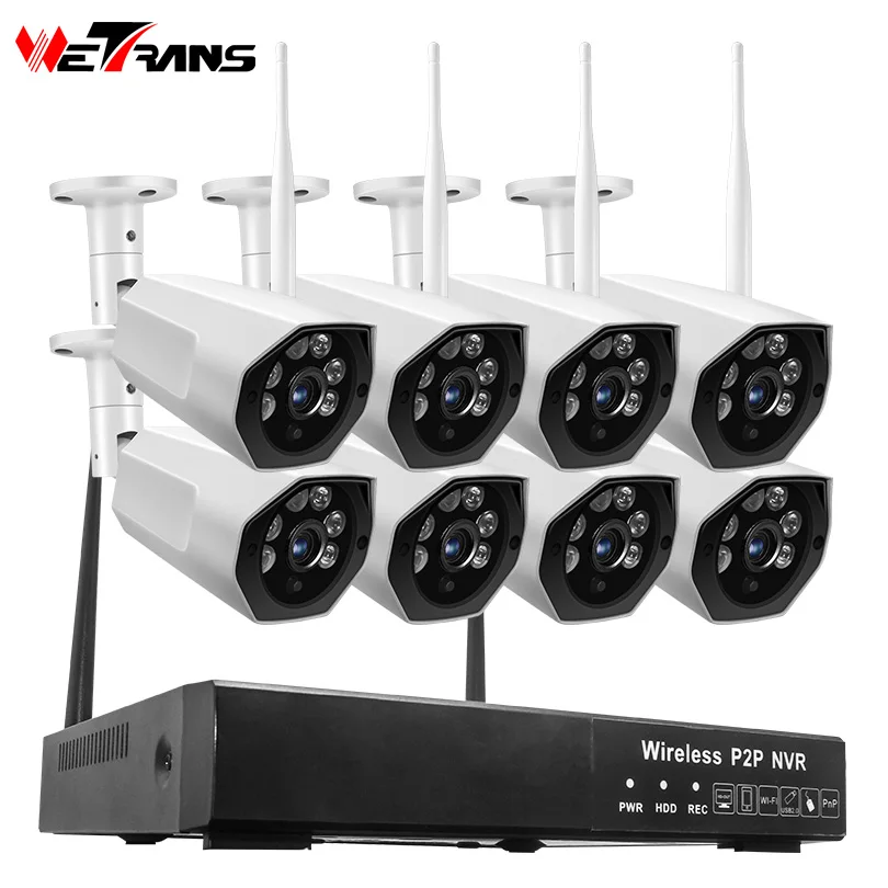 

Wetrans wireless security camera system Video Surveillance wifi cctv camera system 1080p H.265 Outdoor nvr kit 8 camaras hd