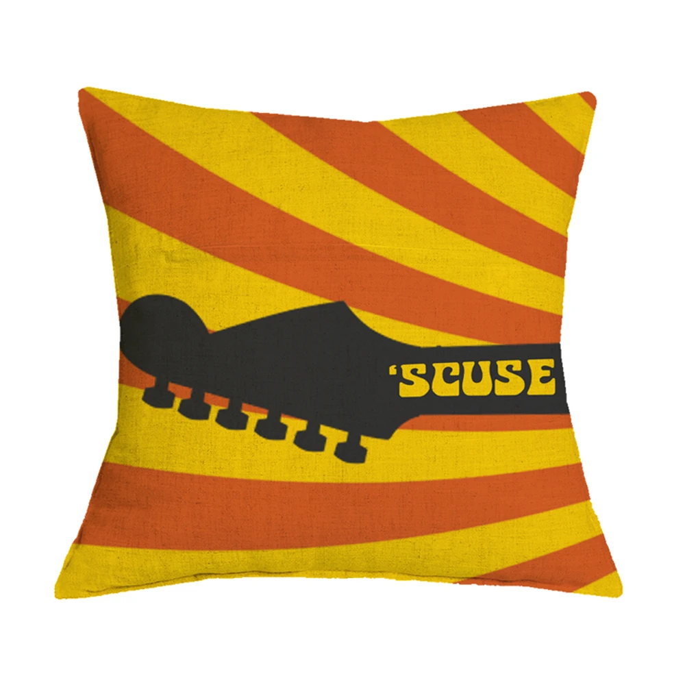 Креативные льняные наволочки Чехлы для домашнего декора гитара музыкальный инструмент чехол для подушки с принтом диванные подушки для автомобиля
