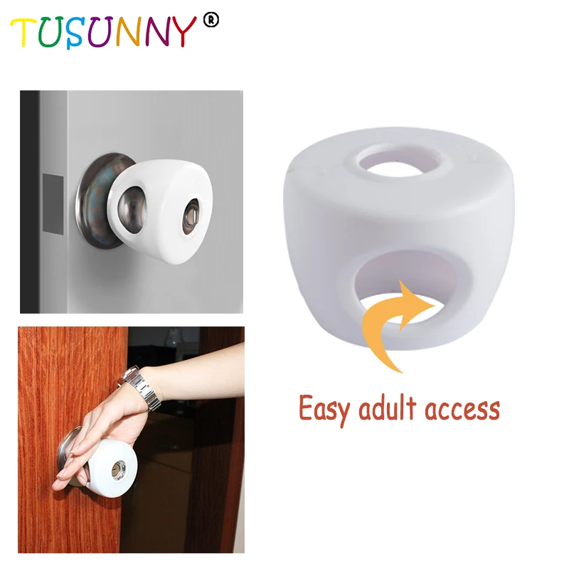 Tusunny 4pcs Door Knob Covers Child Safety Cover Child Proof Doors
