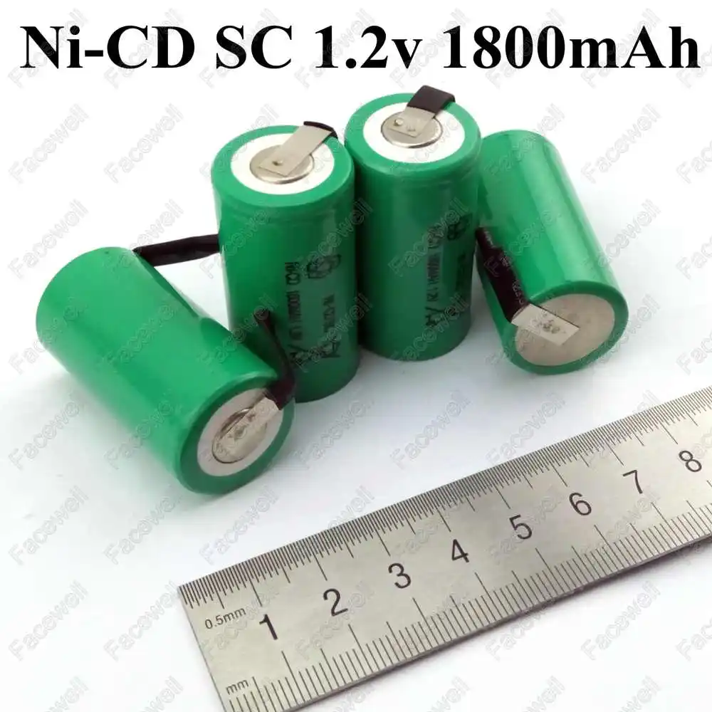6 шт. бренд SC nicd 1 2 в 1800 мАч Sub C 20A ni cd sc sub c ячейки subc для 7 перезаряжаемые батарея pack