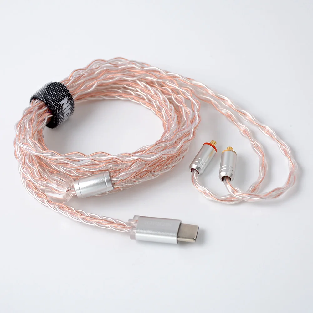 NICEHCK 8 Core Copper Silver Mixed Cable Upgrade TypeC/Type-C/3.5/2.5/4.4mm MMCX/2Pin For TRNV90 ZSX CCAC12 NICEHCK NX7 Pro/DB3