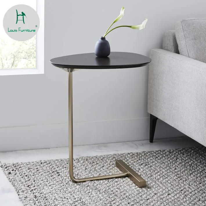 

Louis Fashion Coffee Tables Creative Simplicity Modern Oval Mobile Solid Wood Iron Sofa Lazy Side