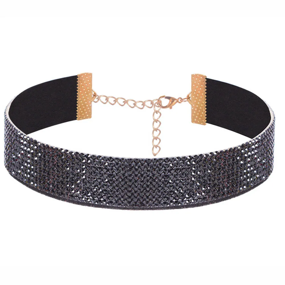 

2018 Choker Necklace Gothic Rhinestone Jewelry Women Lovers' Simple Necklace Choker Jewelry Rhinestone Choker free shipping