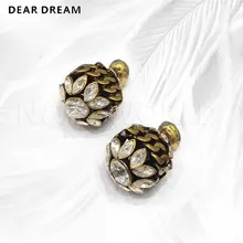 Лошадь глаз цепь письмо серьги-гвоздики Ангел полые серьга-шарик модные украшения для женщин Девушка праздничный свадебный подарок