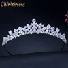 CWWZircons High Quality Cubic Zirconia Romantic Bridal Flower Tiara Crown Wedding Bridesmaid Hair Accessories Jewelry A008 ► Photo 1/6