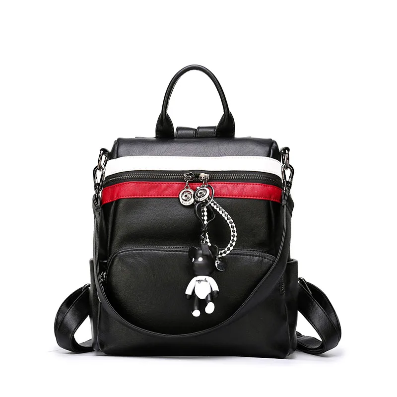 

New split cow leather shoulder bag Korean student bag fashion cowhide tide girls wild simple personality backpack