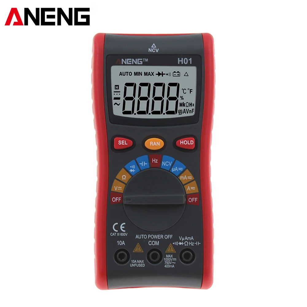 

H01 True-RMS Auto Range Digital Multimeter NCV Ohmmeter AC/DC Voltage 4000 counts Mini Digital Multimete