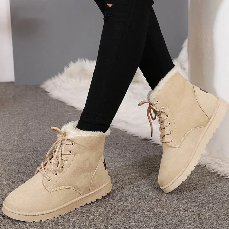 

Women Boots 2018 Ankle Boots Women Winter Shoes Warm Fur Snow Boots Female Winter Boots Fashion Woman Shoes