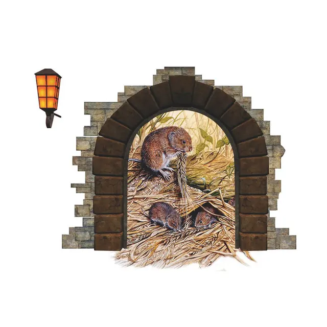 Creative Home Decor Funny 3D Mouse Hole Wall Sticker for Children to