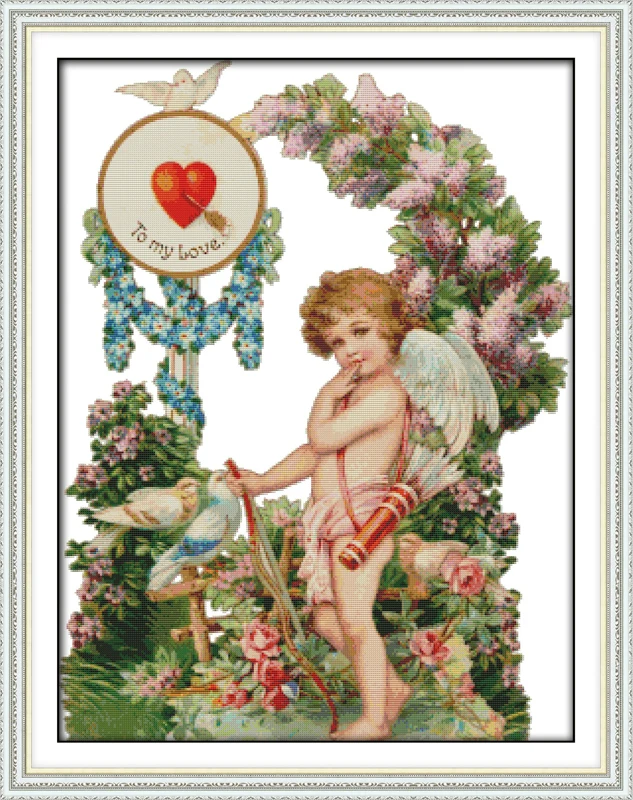 

Angel's love Counted Cross Stitch Dmc Angel Home Decor Needlework Patterns Needlework Set Cross Stitch Dmc Thread