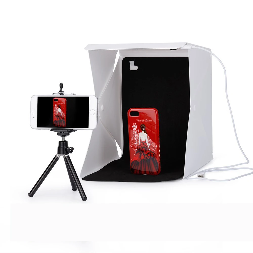 Светодиодный складной светильник для студийной фотосъемки 40*40 см, портативный софтбокс для студийной фотосъемки, светильник для камеры DSLR