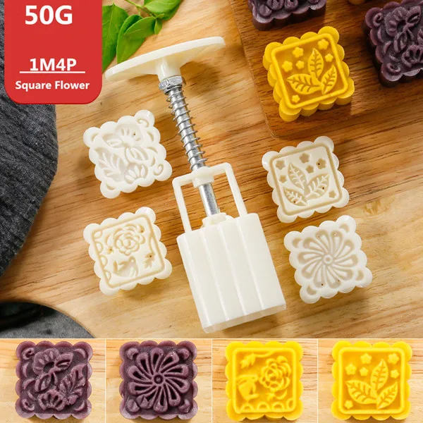 50 г 75g100g все виды Mooncake прессформы Набор DIY Mooncake инструменты Пластиковые Кондитерские плунжеры Ручной пресс форма для лунного пряника инструмент для выпечки