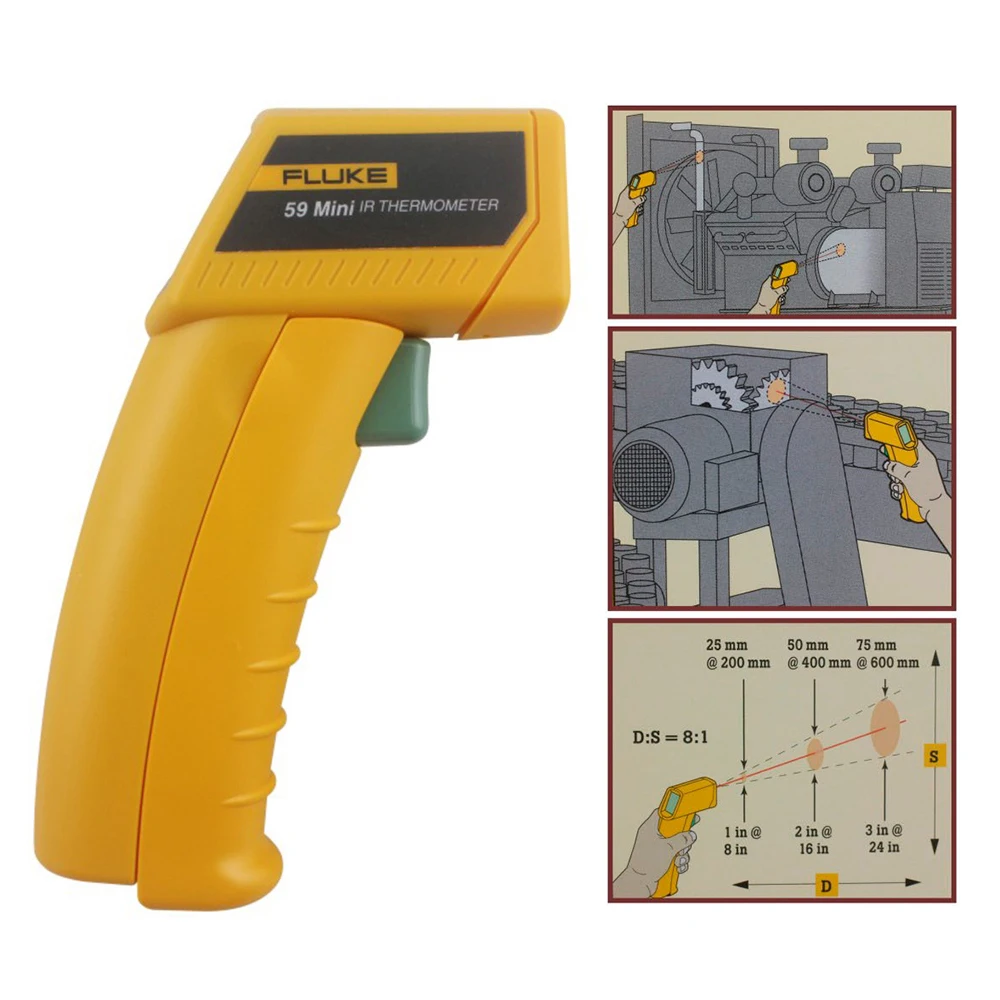 FLUKE цифровой инфракрасный термометр Мини 8:1 лазерный ИК термометр пистолет ручной пирометр открытый измеритель температуры