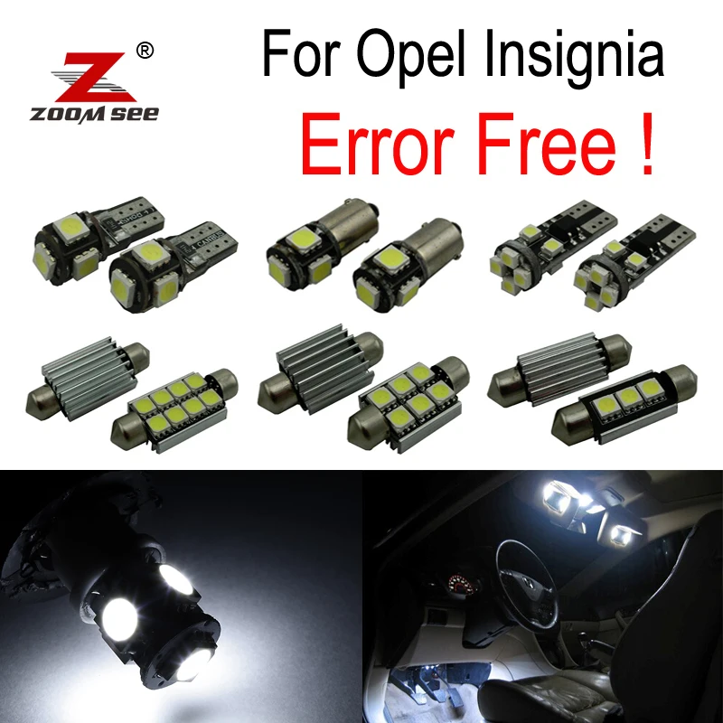ZOOMSEEZ 22pcs license plate lamp for Opel for Insignia Sedan Saloon Estate Hatchback Sports LED bulb Interior Light Kit (08-16) 1set smd number plate lamp led kit error free for opel zafira b astra h corsa d insignia led license plate light