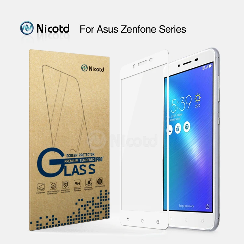 2 шт. полноэкранная защитная пленка Nicotd из закаленного стекла для Asus Zenfone 3 Max ZC520TL