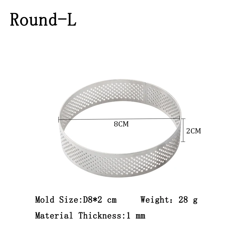 Meibum различные формы из нержавеющей стали Tart кольцо фруктовый крем форма для выпечки французский сырный мусс десерт торт форма для пиццы Инструменты для выпечки - Цвет: Round-L