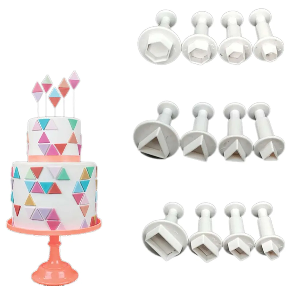 

4PCs/Set Multishape Fondant Cutting Mold Cake Decorating Plunger Cutter Flower Blossom Mold Home Cake tools DIY Accessories