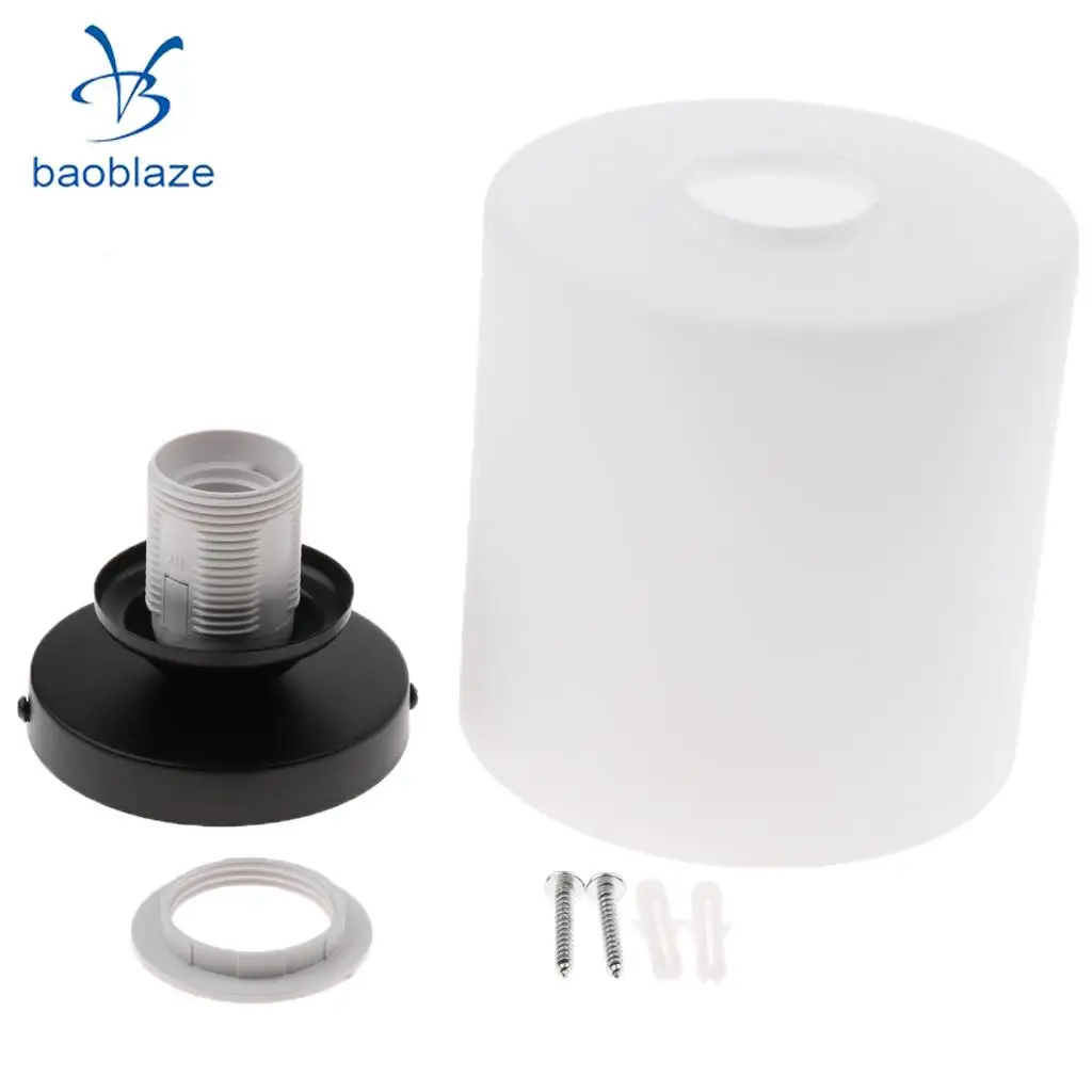 Cylindrical Ceiling Light Shade Cover Glass Lampshade for Corridor Cafe Bar
