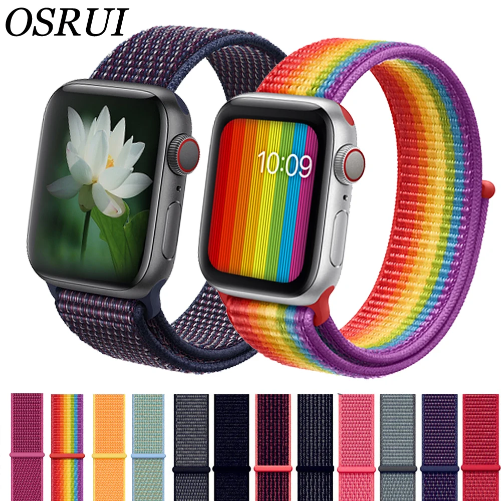 

Strap For Apple watch band correa 42mm 38mm Sport Loop Iwatch 4 44mm 40mm series 3 2 1 Watchband bracelet breathable wrist belt