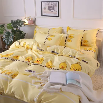 

BEST.WENSD kid Full Queen california king size duck Bedding Warm Soft quilt set Spring- winter Double person bed linen bed sets
