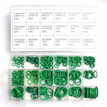 

265 pcs Seal O-ring R22 R134a A/C Air-conditioning Soft RubberHNBR O Ring Washer Assortment Spare Parts Green and Purple