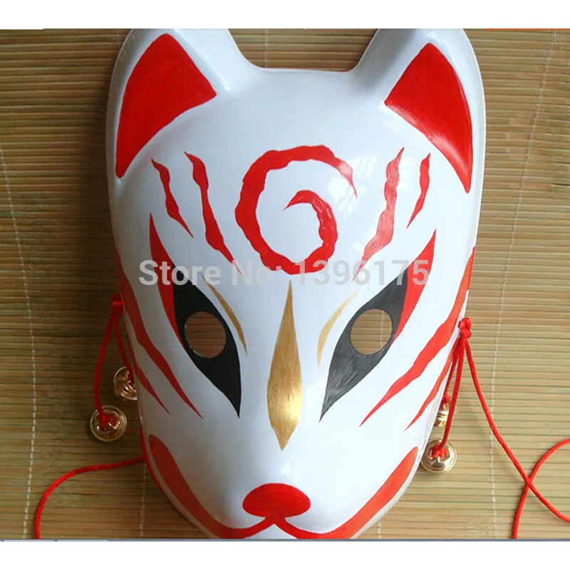 Ручная роспись лиса маска Endulge японский Полный лицо ПВХ маска животного для хеллоуина Маскарад косплей Вечерние Маски
