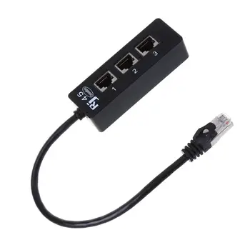 

1 to3 Socket LAN Ethernet Network RJ45 Plug Splitter Extender Adapter Connector