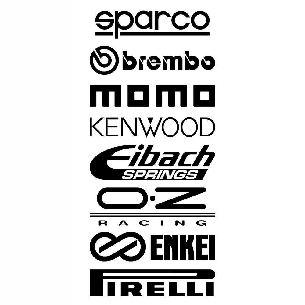  8Pcs Car Door Stickers Set Sticker Car Kit Sponsor Technical Reflective Sticker Waterproof Racing D