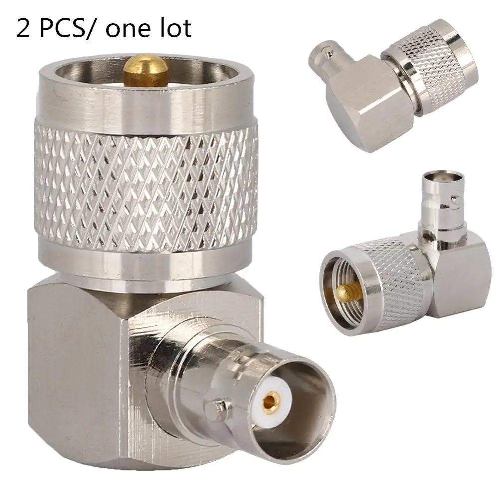 

2PCS BNC Female to M Male Right-angle Elbow Adapters for antenna, broadcast, radio, WIFI, telecom, CCTV coaxial-cable