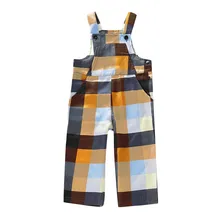Новое поступление детской одежды для маленьких девочек комбинезон без рукавов комбинезон комбидресс комбинезоны клетчатые брюки От 1 до 5 лет