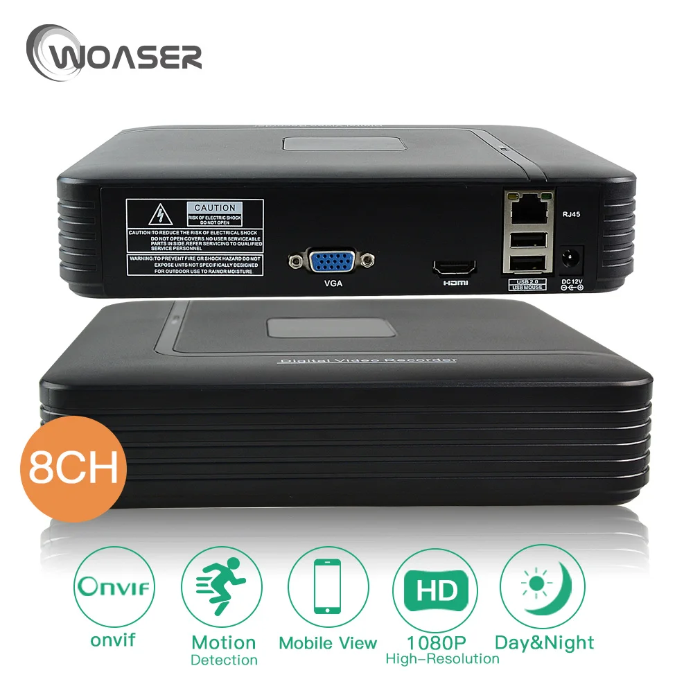 

WOASER 8CH 1080P HDMI Mini Full HD ONVIF Video Record NVR Standalone IP 2.0MP Camera Security System XMEye Mobile APP