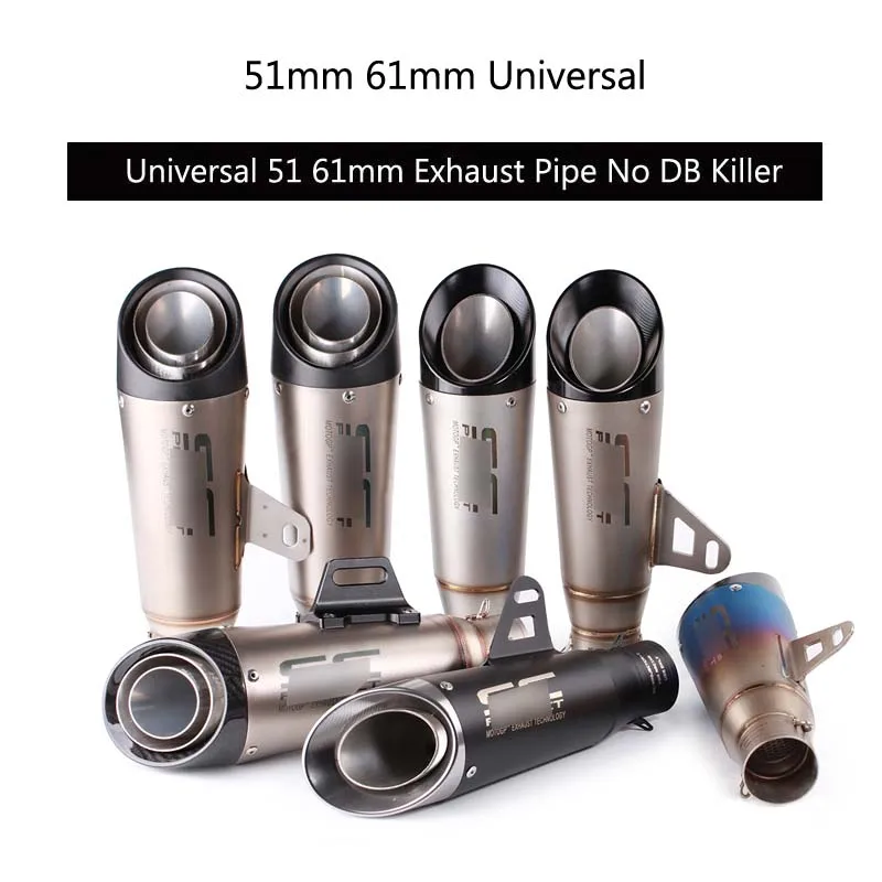 

Universal 51 61 mm Exhaust Tail Pipe Motorcycle Escape No DB Killer Stainless Steel Carbon Fiber Dirt Bike Pipe Modified Scooter