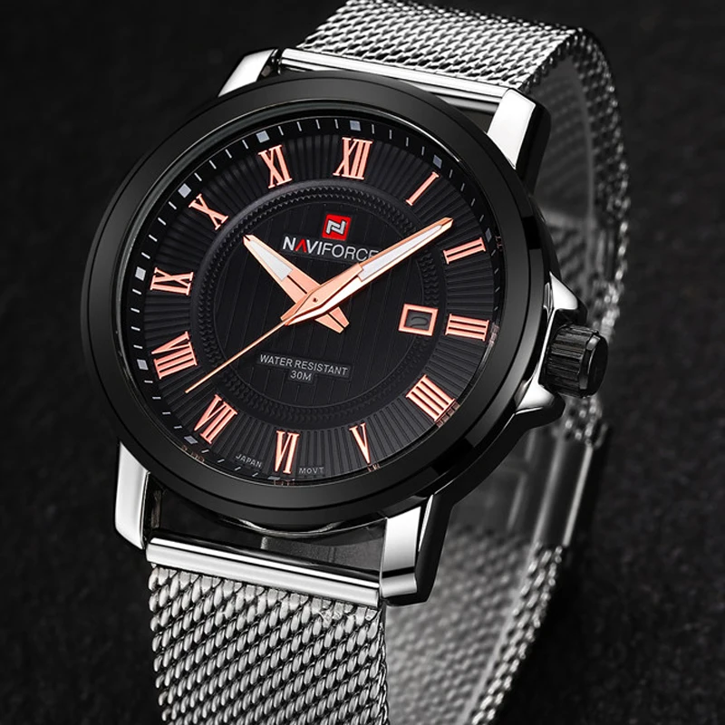 

NAVIFORCE Watches Men Top Brand Luxury Casual Quartz Watch Stainless Steel Belt Date Male Wristwatches Relogio Masculino Clock