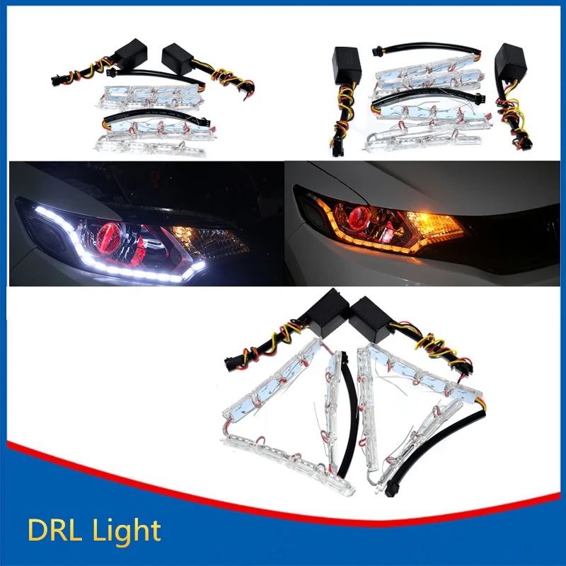 2x Car Styling 12LED Daytime Running Light DRL Flexible LED Strip With