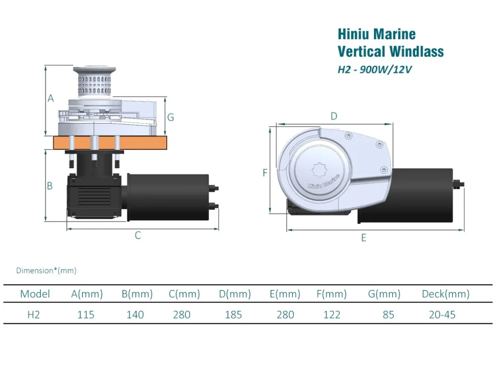 12V 900W вертикальный якорная лебедка Лебедка с/без лебедка Морская Лодка Яхта