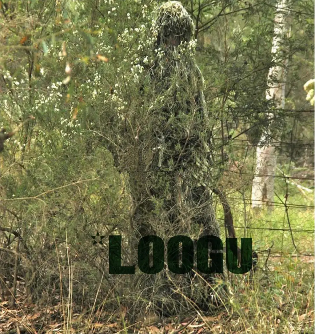 LOOGU Лесной камуфляж джунгли тактические Ghillie костюм комплект военный камуфляж прочный костюм снайпера тактическая одежда для охоты скрытие