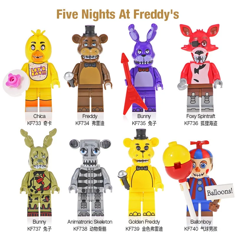 

KF6071 Set Sale Building Blocks Thriller Adventure Game Bricks Five Nights at Freddy's Chica Freddy Figures Bricks Toys For Kids
