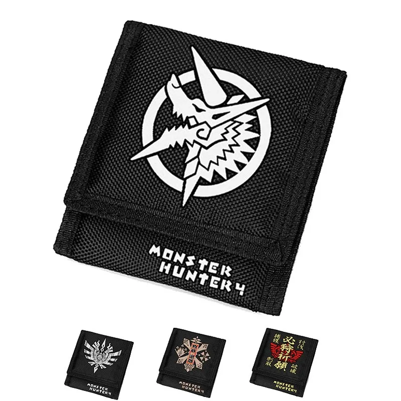 MeanCat Monster Hunter короткие Оксфорд кошельки японский ACG Логотип Billetera Hombre
