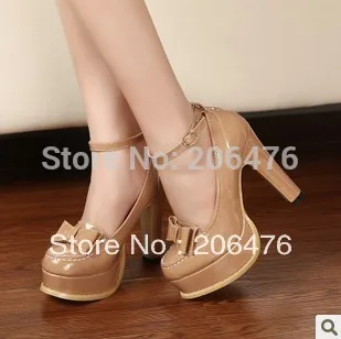Free shipping sweet Vivi magazine hot all match fashion high heeled platform thick heel platform bow